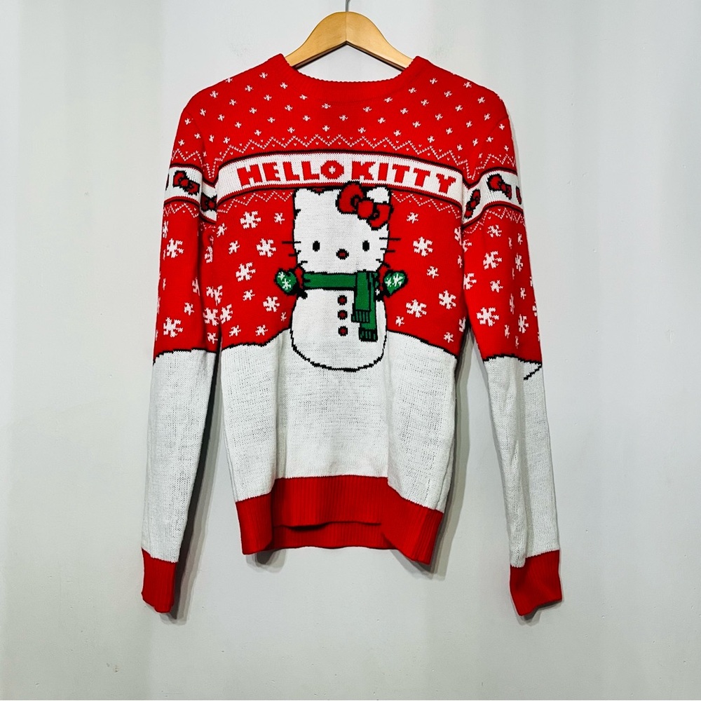 Hello Kitty Red and White Crew Neck Sweater